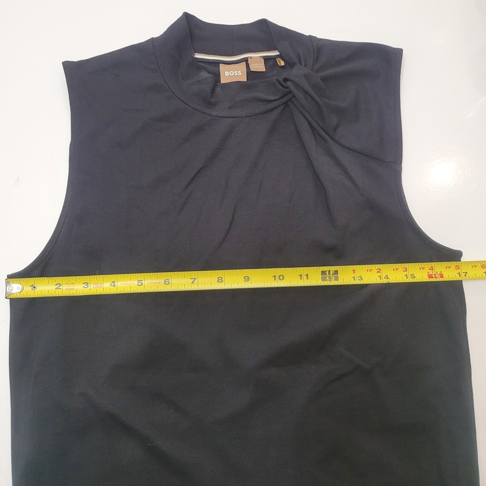 BOSS Women's Black Sleeveless Top Emise Twist Neck Sleeveless Blouse Size M - Picture 12 of 12